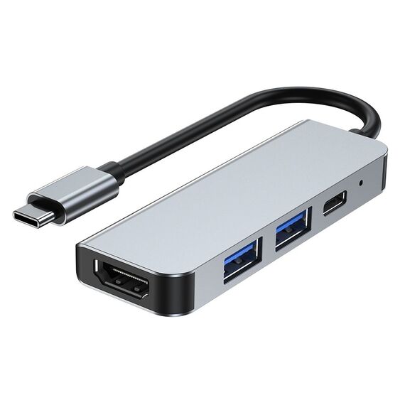 HUB Tech-Protect V2 4in1 USB-C - USB-A 3.0 / USB-A 2.0 / USB-C / HDMI - gray | Techbox