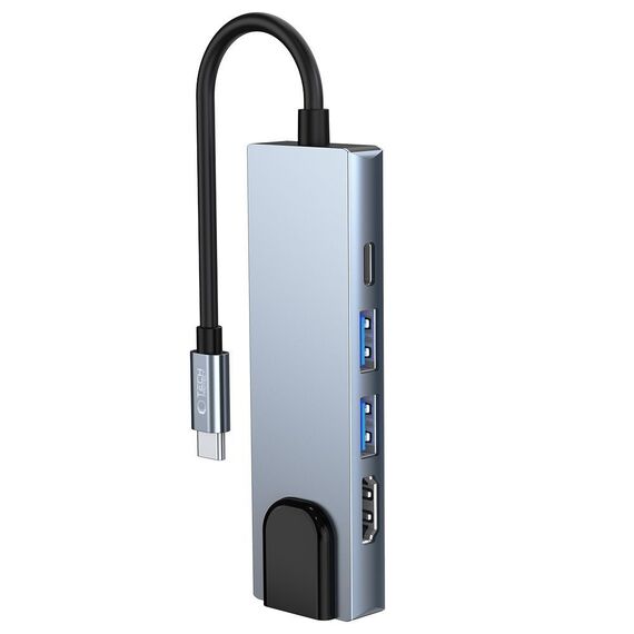 HUB Tech-Protect V3 5in1 USB-C - USB-A 3.0 / USB-A 2.0 / USB-C / HDMI / RJ45 - gray | Techbox