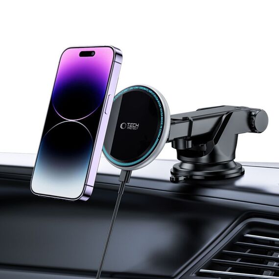 Tech-Protect A2 Car Phone Holder with MagSafe 15W Inductive Charger for Cockpit - Black | Techbox