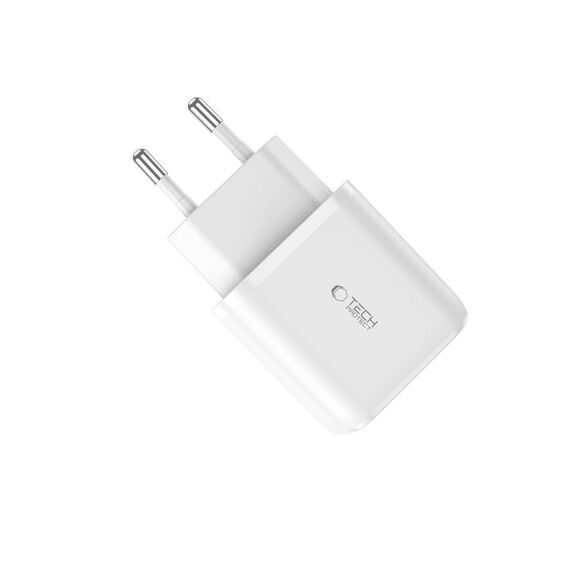 Tech-Protect C20W charger USB-C PD 20W / USB-A QC 3.0 - white | Techbox