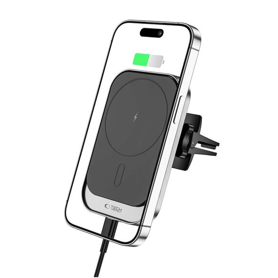 Tech-Protect CW19 MagSafe magnetic car holder with 15W inductive charger for air vent - black | Techbox
