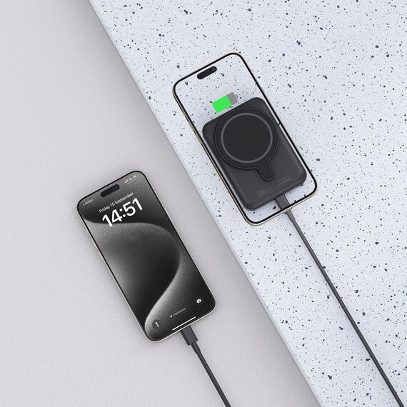 Tech-Protect LifeMag PB10 Powerbank with MagSafe 5000mAh 15W USB-C port - black + USB-C cable | Techbox