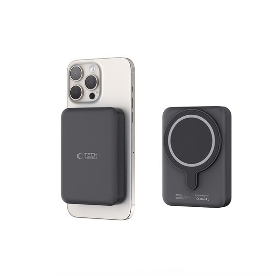 Tech-Protect LifeMag PB11 Powerbank with MagSafe 10000mAh 15W USB-C port - black + USB-C cable - Powerbanks - Smartphone Chargers - Techbox