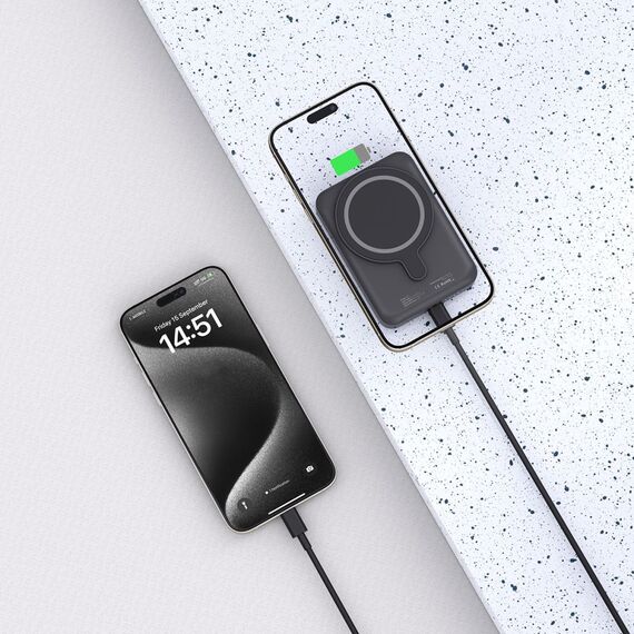 Tech-Protect LifeMag PB11 Powerbank with MagSafe 10000mAh 15W USB-C port - black + USB-C cable - Powerbanks - Smartphone Chargers - Techbox
