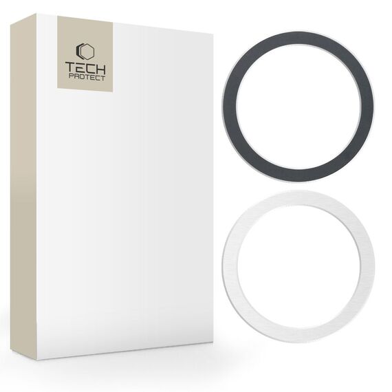 Tech-Protect MagMat MagSafe magnetic ring universal - black / silver (2 pcs.) | Techbox