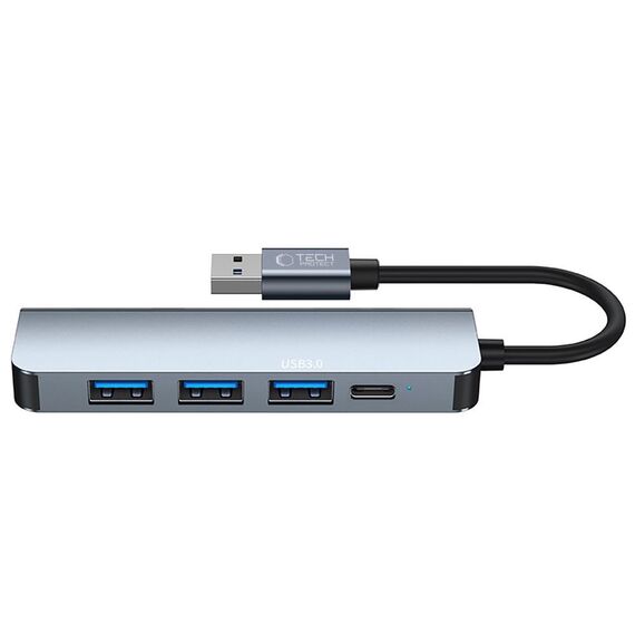 HUB Tech-Protect V0 5in1 USB-A - USB-A 3.0 / 3x USB-A 2.0 / USB-C - gray | Techbox