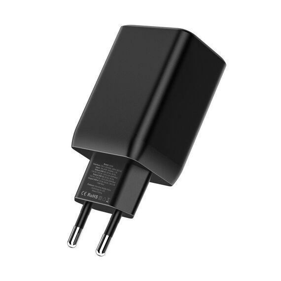 Tech-Protect C65W charger 2x USB-C PD 65W / USB-A QC 3.0 - black | Techbox