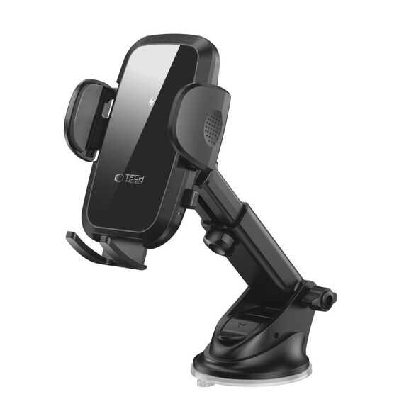 Tech-Protect CM15W-V1 Car Phone Holder with 15W Inductive Charger for Cockpit/Air Vent - Black - Car Chargers - Smartphone Chargers - Techbox
