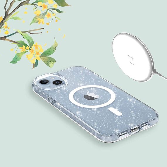Tech-Protect FlexAir Hybrid MagSafe iPhone 13/14 Case - Clear Glitter | Techbox