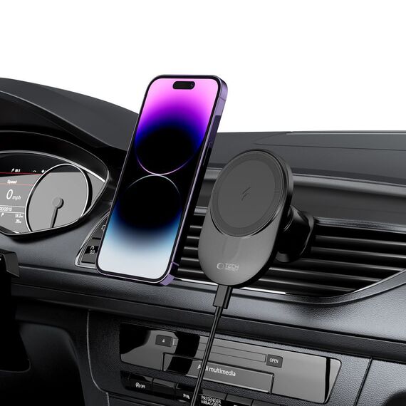 Tech-Protect MM15W-V1 Car Phone Holder with MagSafe 15W Inductive Charger for Air Vent - Black | Techbox