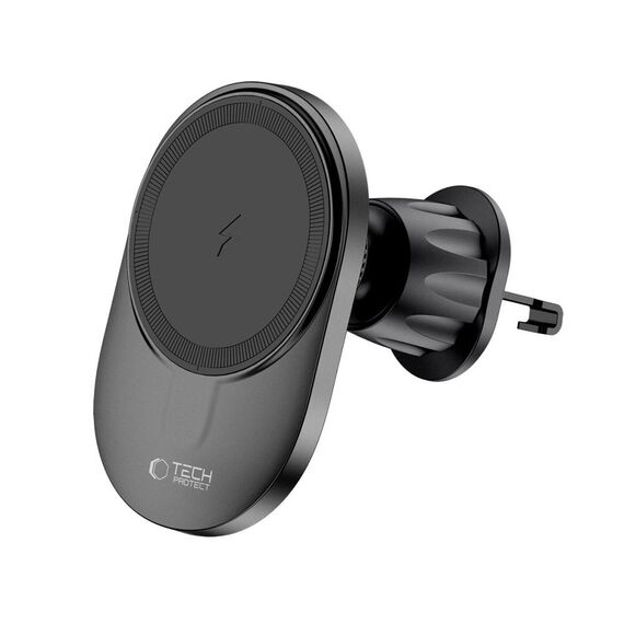 Tech-Protect MM15W-V1 Car Phone Holder with MagSafe 15W Wireless Charger for Cockpit/Air Vent - Black - Car Chargers - Smartphone Chargers - Techbox