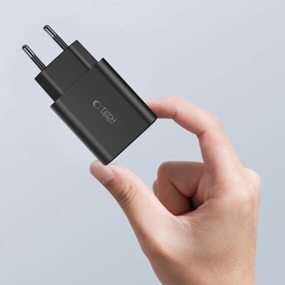 Tech-Protect NC30W network charger 2x USB-C PD 30W / USB-A QC 3.0 - black - Travel Chargers - Smartphone Chargers - Techbox