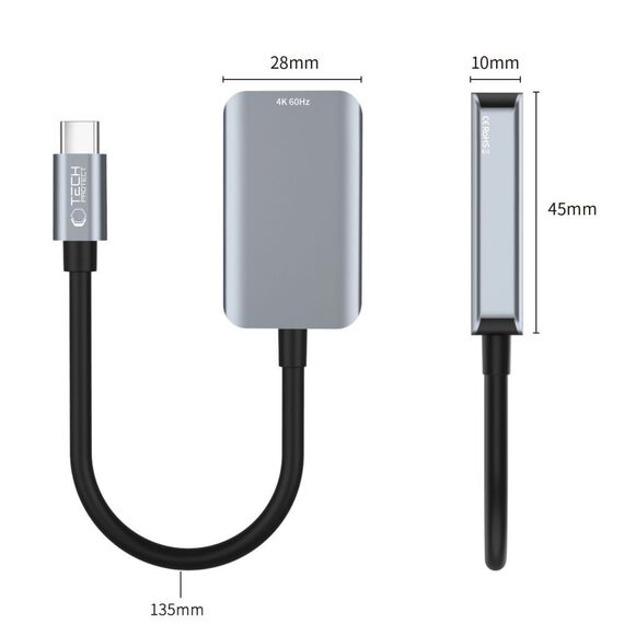 Tech-Protect UltraBoost USB-C (Male) / HDMI (Female) 4K 60Hz Adapter - Black | Techbox