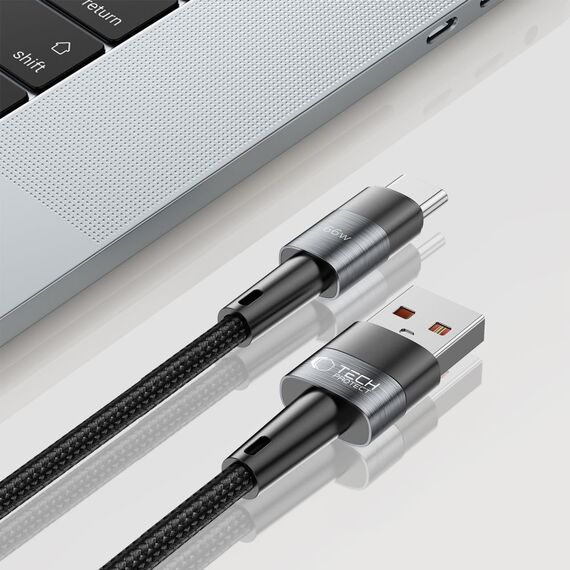 Tech-Protect UltraBoost USB-C / USB-C Cable 66W 6A 1m - Gray - Cables & Adapters - Cables & Accessories - Techbox