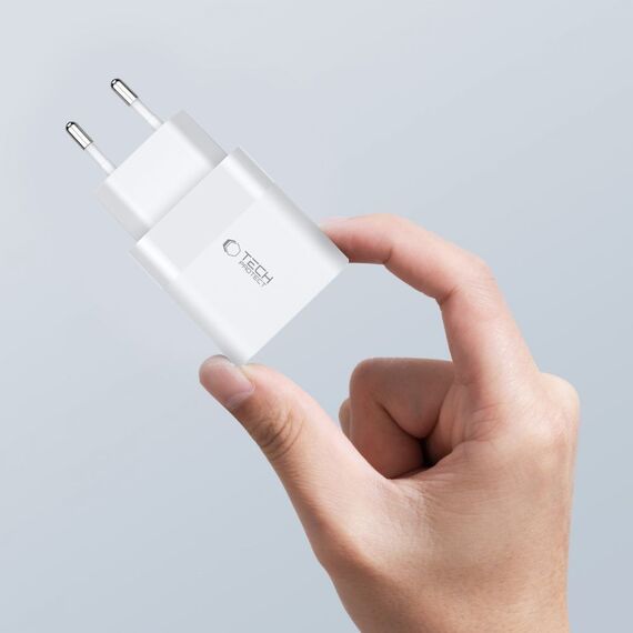 Tech-Protect C20W 2x USB-C PD 20W charger with USB-C / USB-C cable - white - Travel Chargers - Smartphone Chargers - Techbox