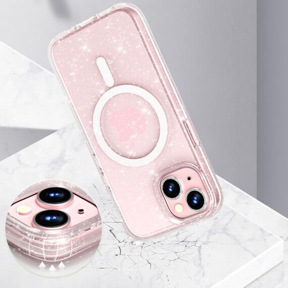Tech-Protect FlexAir Hybrid MagSafe iPhone 15 Case - Clear Glitter | Techbox