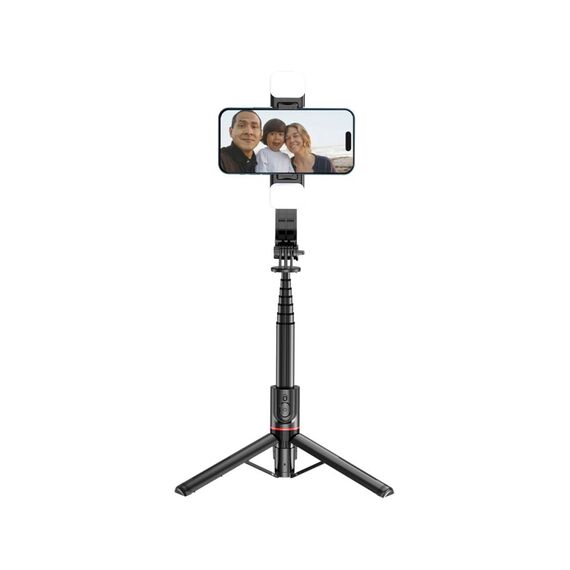 Tech-Protect L05S Bluetooth Selfie Stick with Tripod up to 105cm with LED Light - Black - Cameras Accessories - Action Cameras - Techbox