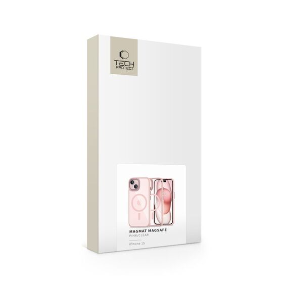 Tech-Protect MagMat MagSafe iPhone 15 Case - Clear Pink | Techbox