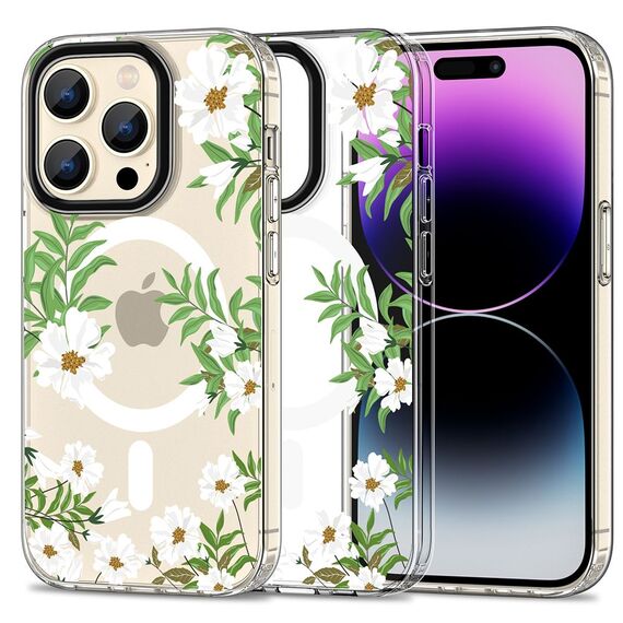 Tech-Protect MagMood MagSafe case for iPhone 15 Pro - daisies with leaves - Uncategorized Cases (2) - Cases - Techbox