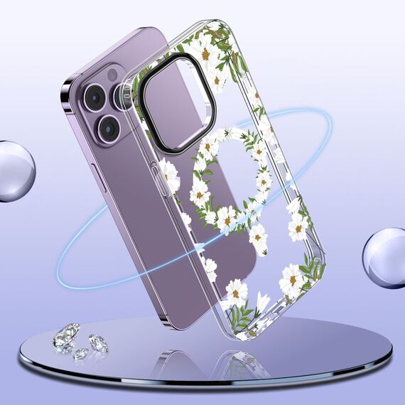 Tech-Protect MagMood MagSafe case for iPhone 15 Pro - daisies with leaves - Uncategorized Cases (2) - Cases - Techbox