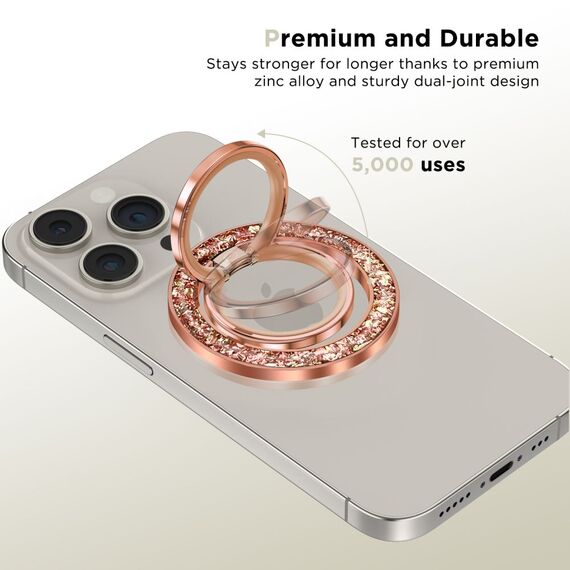 Tech-Protect MMR200 magnetic holder / ring with MagSafe - pink with crystals - Smartphone Accessories - Cables & Accessories - Techbox