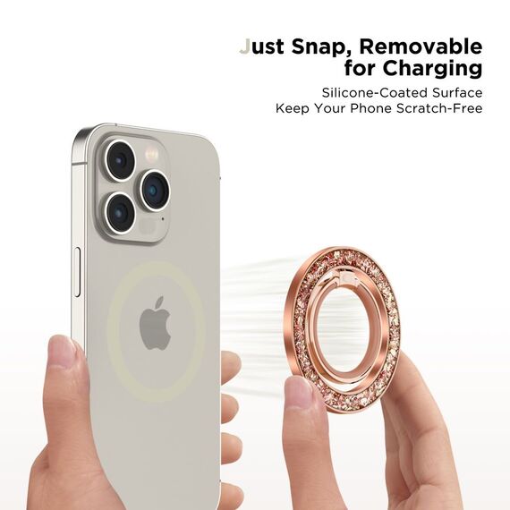 Tech-Protect MMR200 magnetic holder / ring with MagSafe - pink with crystals - Smartphone Accessories - Cables & Accessories - Techbox