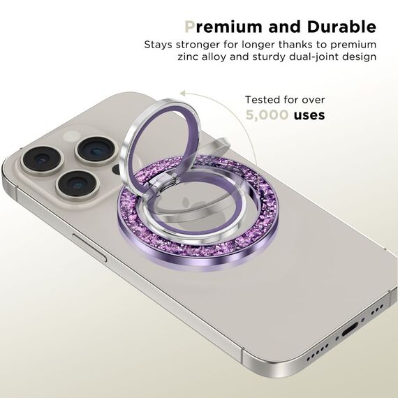 Tech-Protect MMR200 magnetic holder / ring with MagSafe - purple with crystals - Smartphone Accessories - Cables & Accessories - Techbox