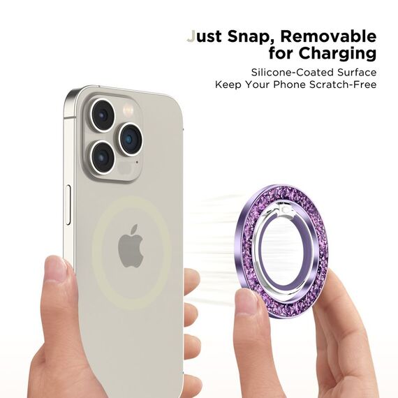 Tech-Protect MMR200 magnetic holder / ring with MagSafe - purple with crystals - Smartphone Accessories - Cables & Accessories - Techbox
