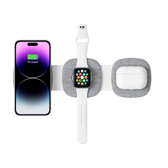 Tech-Protect QI15W-A32 3-in-1 Inductive Charger with MagSafe for Smartphone / Apple Watch / AirPods - Gray | Techbox