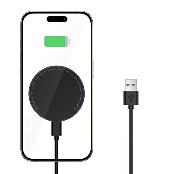 Tech-Protect QI15W-A33 Inductive Charger with MagSafe and Stand with USB-A / USB-C Cable - Black | Techbox