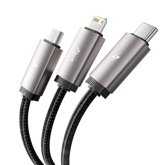 Tech-Protect UltraBoost 3in1 USB-A - Lightning / USB-C / micro USB 3.5A cable 1m - gray - Cables & Adapters - Cables & Accessories - Techbox