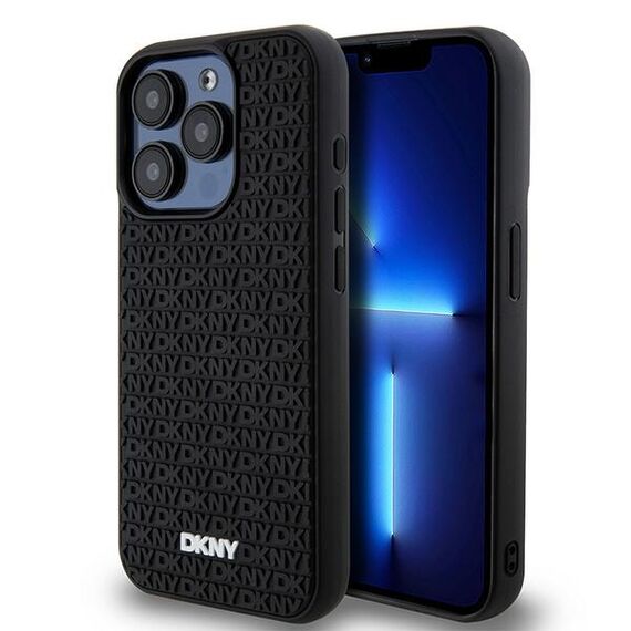 DKNY 3D Rubber Repeat Pattern case for iPhone 15 Pro - black | Techbox