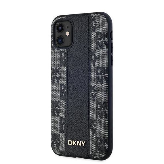 DKNY Leather Checkered Mono Pattern MagSafe Case for iPhone 11 / Xr - Black - Uncategorized Cases (2) - Cases - Techbox