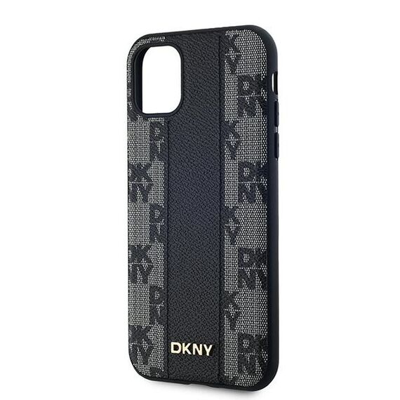DKNY Leather Checkered Mono Pattern MagSafe Case for iPhone 11 / Xr - Black - Uncategorized Cases (2) - Cases - Techbox