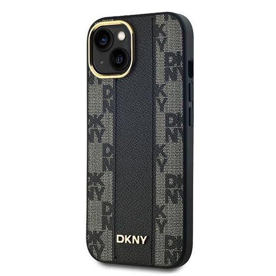 DKNY Leather Checkered Mono Pattern MagSafe Case for iPhone 14/15/13 - Black - Uncategorized Cases (2) - Cases - Techbox