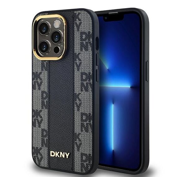 DKNY Leather Checkered Mono Pattern MagSafe Case for iPhone 14 Pro Max - Black - Uncategorized Cases (2) - Cases - Techbox