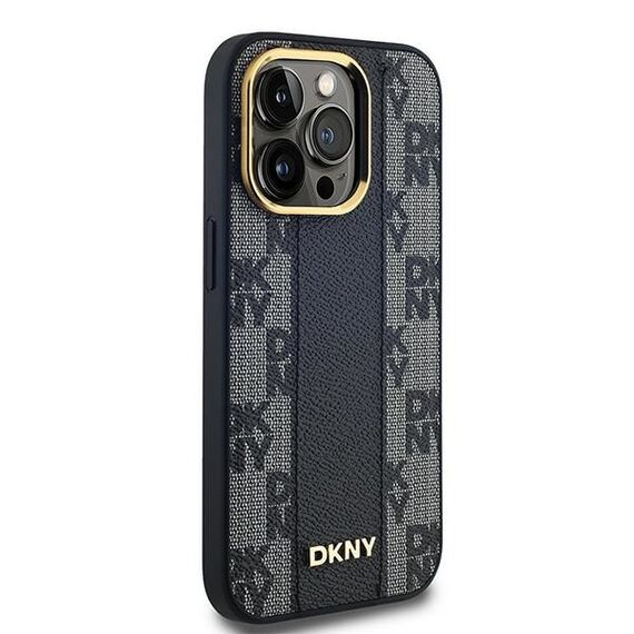 DKNY Leather Checkered Mono Pattern MagSafe Case for iPhone 14 Pro Max - Black - Uncategorized Cases (2) - Cases - Techbox