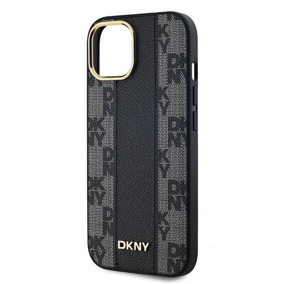DKNY Leather Checkered Mono Pattern MagSafe Case for iPhone 15/14/13 - Black - Uncategorized Cases (2) - Cases - Techbox