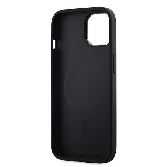 DKNY Leather Checkered Mono Pattern MagSafe Case for iPhone 15/14/13 - Black - Uncategorized Cases (2) - Cases - Techbox