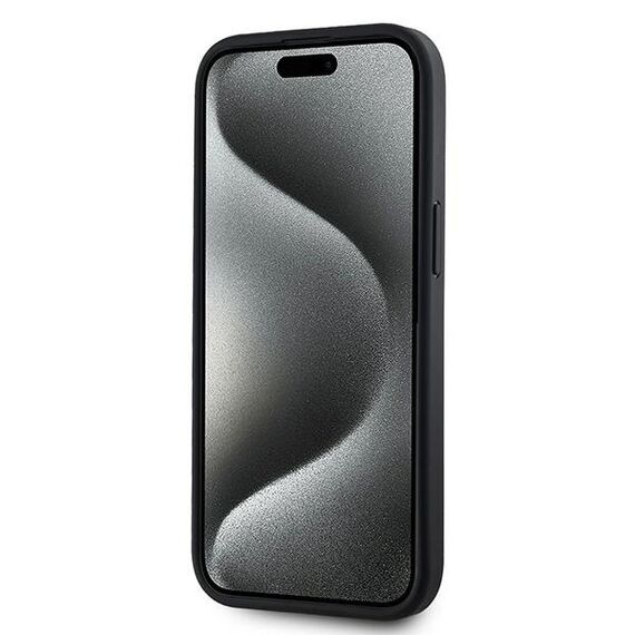 DKNY Leather Checkered Mono Pattern MagSafe Case for iPhone 15 Plus / 14 Plus - Black | Techbox