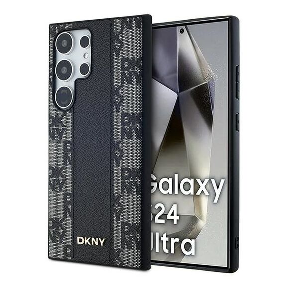 DKNY Leather Checkered Mono Pattern MagSafe Case for Samsung Galaxy S24 Ultra - Black - Uncategorized Cases (2) - Cases - Techbox