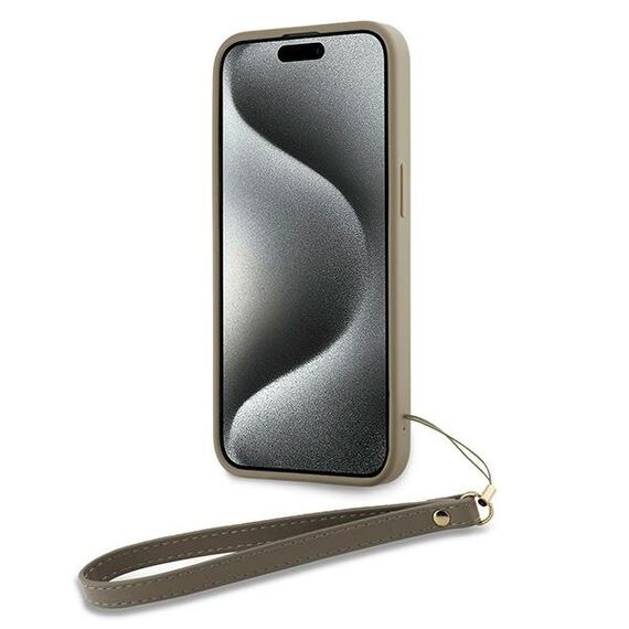 DKNY Wrist Strap Stock Logo case for iPhone 15 / 14 / 13 - beige - Uncategorized Cases (2) - Cases - Techbox