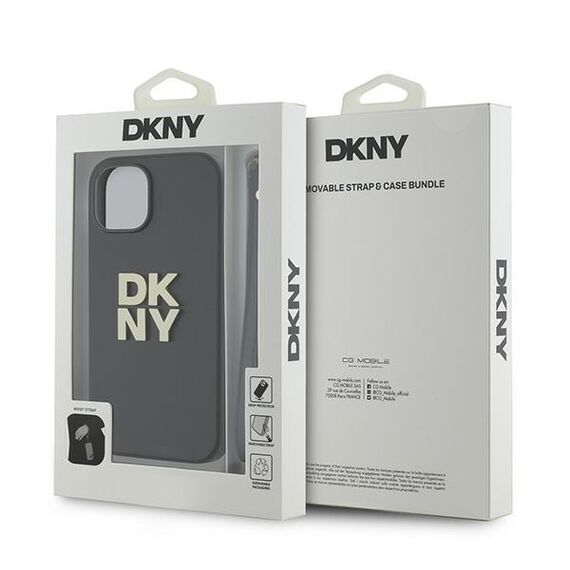 DKNY Wrist Strap Stock Logo case for iPhone 15 / 14 / 13 - black | Techbox