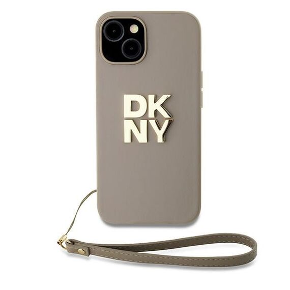 DKNY Wrist Strap Stock Logo case for iPhone 15 Plus - beige - Uncategorized Cases (2) - Cases - Techbox