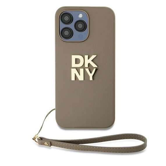 DKNY Wrist Strap Stock Logo case for iPhone 15 Pro Max - beige - Uncategorized Cases (2) - Cases - Techbox