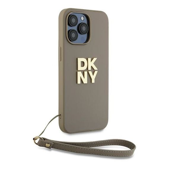 DKNY Wrist Strap Stock Logo case for iPhone 15 Pro Max - beige - Uncategorized Cases (2) - Cases - Techbox