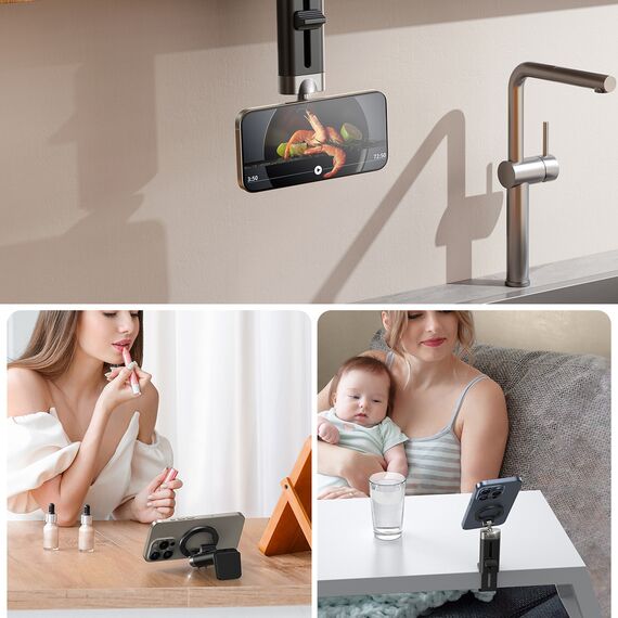 Joyroom JR-ZS413 magnetic travel stand for 4.7-7.0" phone - black - Smartphone Holders - Smartphones - Techbox