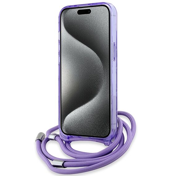 Karl Lagerfeld IML Crossbody Monogram Karl &amp; Choupette Head MagSafe case for iPhone 15 / 14 / 13 - purple | Techbox