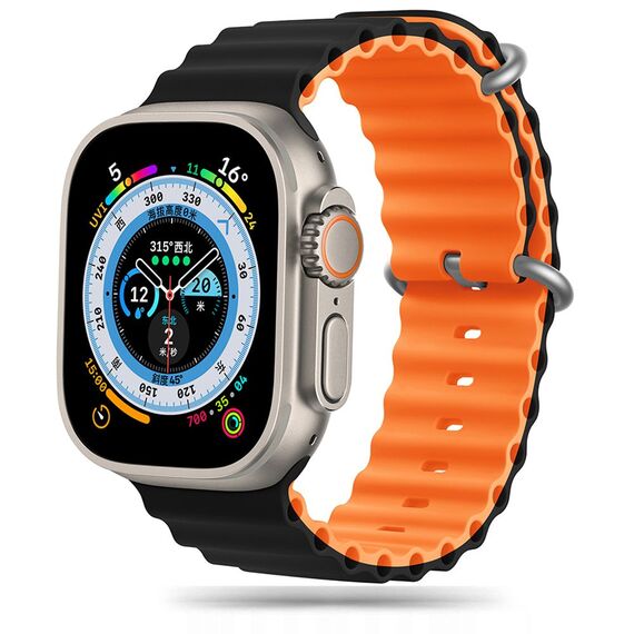 Tech-Protect IconBand Pro Strap for Apple Watch 4 / 5 / 6 / 7 / 8 / 9 / SE / Ultra 1 / 2 (42/44/45/49 mm) - Orange-Black | Techbox