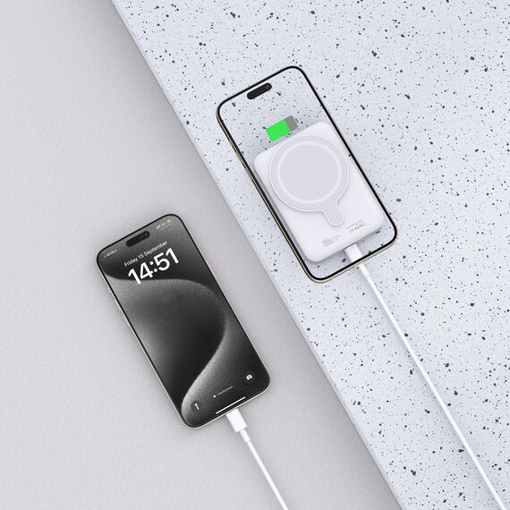 Tech-Protect LifeMag PB11 Powerbank with MagSafe 10000mAh 15W USB-C port - white + USB-C cable - Powerbanks - Smartphone Chargers - Techbox